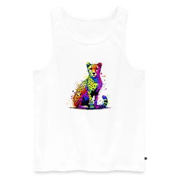 Gepard - Männer Premium Bio Tank Top - Weiß - Vorne - Michal (187cm)