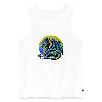 Dragon - Men's Premium Organic Tank Top - white - Front - Michal (187cm)
