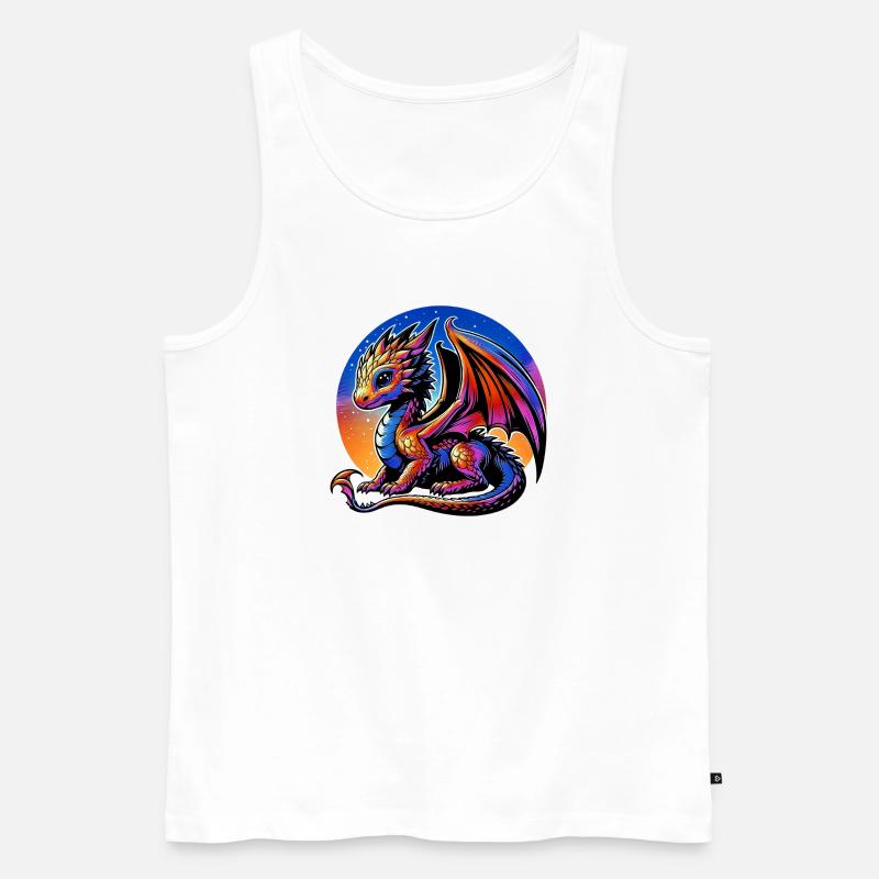 Drache - Männer Premium Bio Tank Top - Weiß
