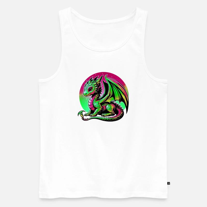 Drache - Männer Premium Bio Tank Top - Weiß