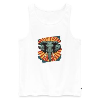 Éléphant Rétro - Débardeur bio Premium Homme - blanc - Devant - AI Model Male 178 light (178cm)