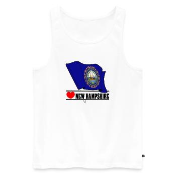 Hinweis New Hampshire Herz NEW HAMPSHIRE - Männer Premium Bio Tank Top - Weiß - Vorne - AI Model Male 178 light (178cm)