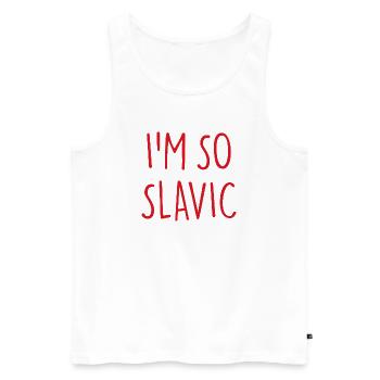 I'M SO SLAVIC Slavic Slav - Men's Premium Organic Tank Top - white - Front - AI Model Male 178 light (178cm)