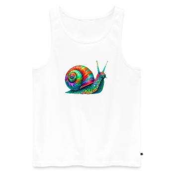 Escargot - Débardeur bio Premium Homme - blanc - Devant - Michal (187cm)