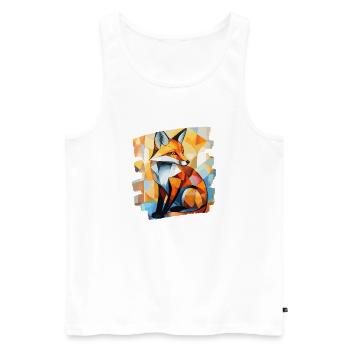 Fuchs - Männer Premium Bio Tank Top - Weiß - Vorne - AI Model Male 178 light (178cm)