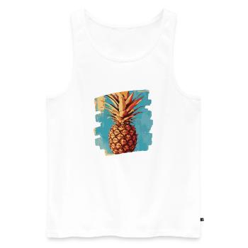 Ananas - Männer Premium Bio Tank Top - Weiß - Vorne - AI Model Male 178 light (178cm)