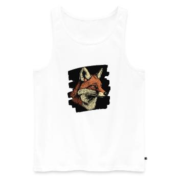 Fuchs - Männer Premium Bio Tank Top - Weiß - Vorne - AI Model Male 178 light (178cm)