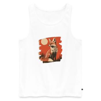 Fuchs - Männer Premium Bio Tank Top - Weiß - Vorne - AI Model Male 178 light (178cm)