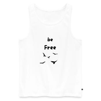 be Free like a bird - Männer Premium Bio Tank Top - Weiß - Vorne - AI Model Male 178 light (178cm)