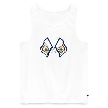Two flags crossed West Virginia - Men's Premium Organic Tank Top - white - Front - AI Model Male 178 light (178cm)