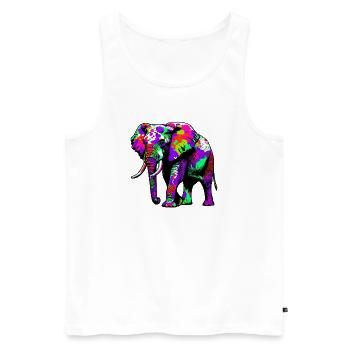 Elefant - Männer Premium Bio Tank Top - Weiß - Vorne - Michal (187cm)
