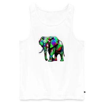 Elefant - Männer Premium Bio Tank Top - Weiß - Vorne - Michal (187cm)