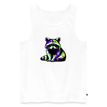 Raccoon - Men's Premium Organic Tank Top - white - Front - Michal (187cm)