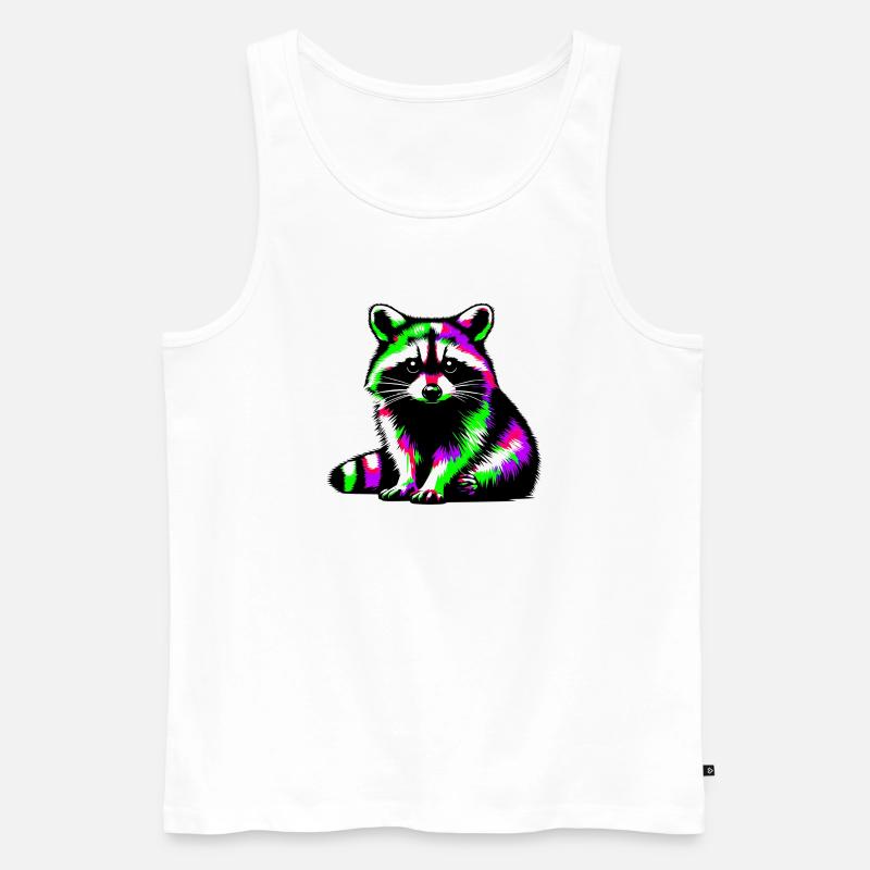 Waschbär - Männer Premium Bio Tank Top - Weiß