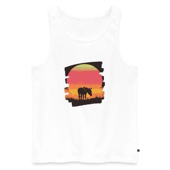 Esel - Männer Premium Bio Tank Top - Weiß - Vorne - AI Model Male 178 light (178cm)
