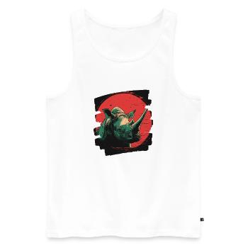 Nashorn - Männer Premium Bio Tank Top - Weiß - Vorne - AI Model Male 178 light (178cm)