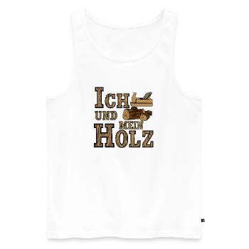 Schreiner , Tischler , Ich und mein Holz (25) - Männer Premium Bio Tank Top - Weiß - Vorne - Michal (187cm)