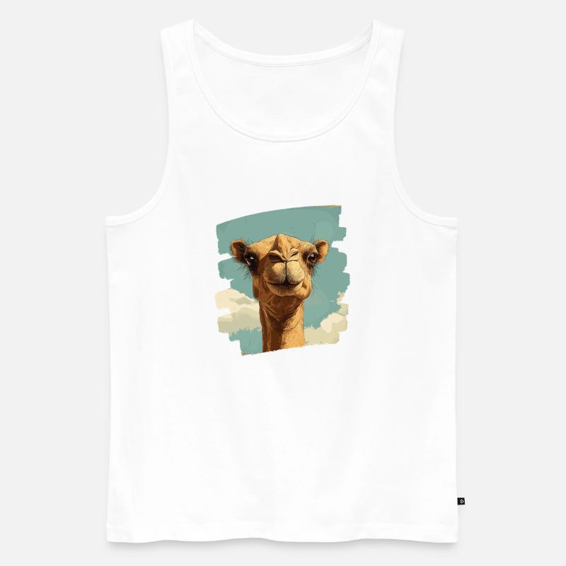 Kamel - Männer Premium Bio Tank Top - Weiß