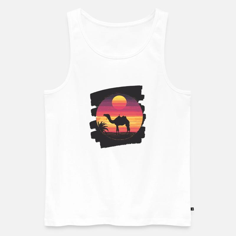Kamel - Männer Premium Bio Tank Top - Weiß