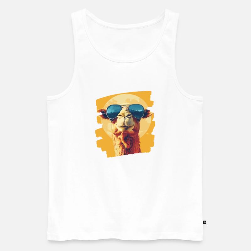 Kamel - Männer Premium Bio Tank Top - Weiß