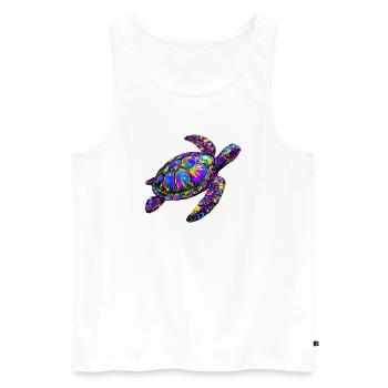 Tortue marine - Débardeur bio Premium Homme - blanc - Devant - Michal (187cm)
