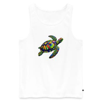 Tortue marine - Débardeur bio Premium Homme - blanc - Devant - Michal (187cm)