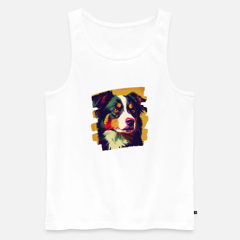 Australian Shepherd - Männer Premium Bio Tank Top - Weiß