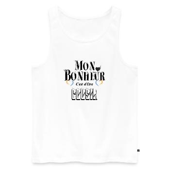 Mon Bonheur C'est d'Etre Cousin - Débardeur bio Premium Homme - blanc - Devant - Michal (187cm)