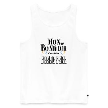 Mon Bonheur C'est d'Etre Grand Père - Débardeur bio Premium Homme - blanc - Devant - Michal (187cm)