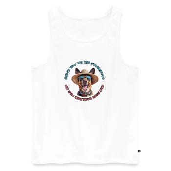Deutscher Schäferhund: Jeder Tag am Strand - Männer Premium Bio Tank Top - Weiß - Vorne - AI Model Male 178 light (178cm)