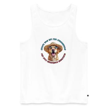 Labrador: Jeder Tag am Strand - Männer Premium Bio Tank Top - Weiß - Vorne - AI Model Male 178 light (178cm)