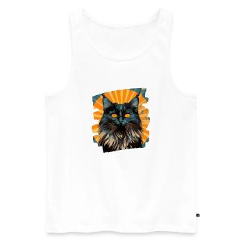 Maine coon - Débardeur bio Premium Homme - blanc - Devant - AI Model Male 178 light (178cm)