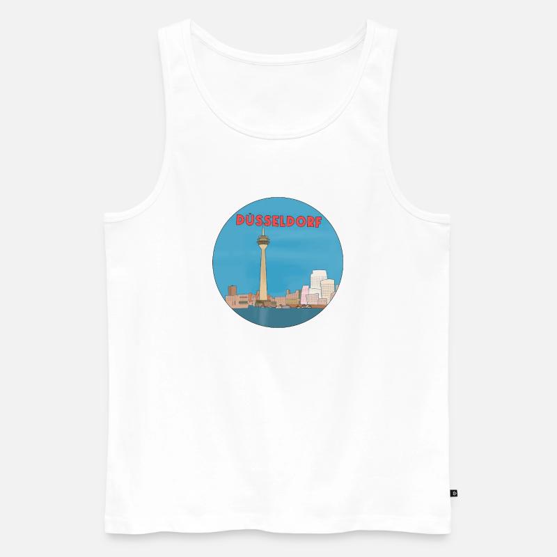 Deutsche Stadt Düsseldorf - Männer Premium Bio Tank Top - Weiß