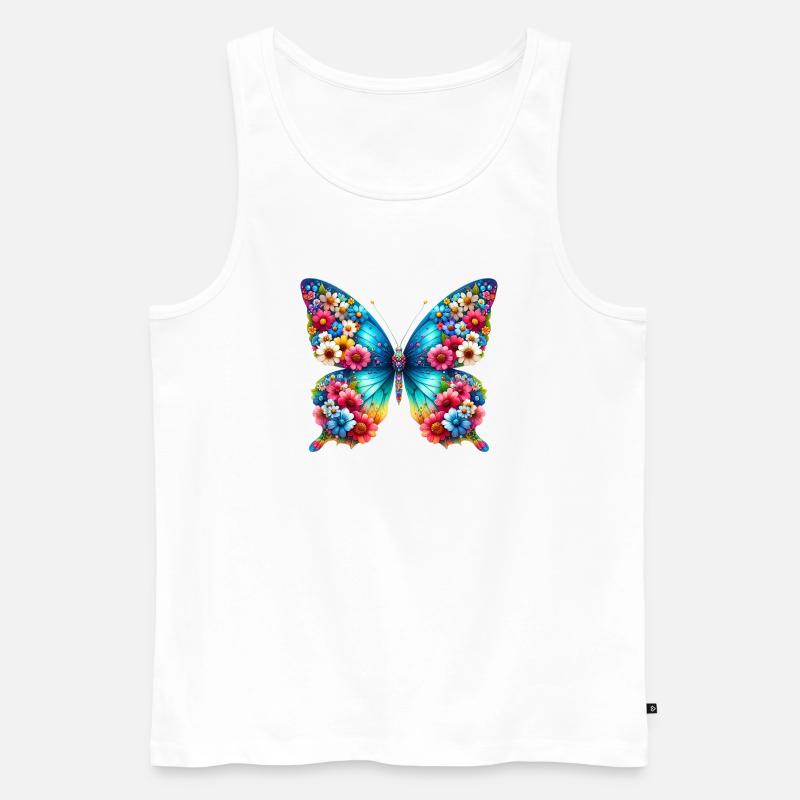 Schmetterling - Männer Premium Bio Tank Top - Weiß