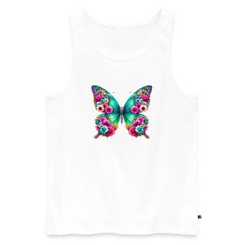 Schmetterling - Männer Premium Bio Tank Top - Weiß - Vorne - AI Model Male 178 light (178cm)