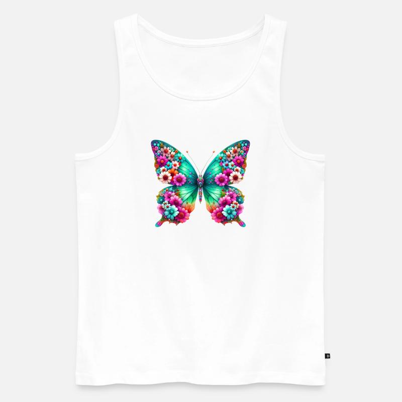 Schmetterling - Männer Premium Bio Tank Top - Weiß