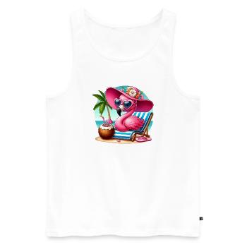 Flamingo Tropical Summer - Men's Premium Organic Tank Top - white - Front - AI Model Male 178 light (178cm)
