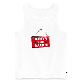 Grain , Party , Wheat Grain ,Grain Party Born (25) - Men's Premium Organic Tank Top - white - Front - AI Model Male 178 light (178cm)