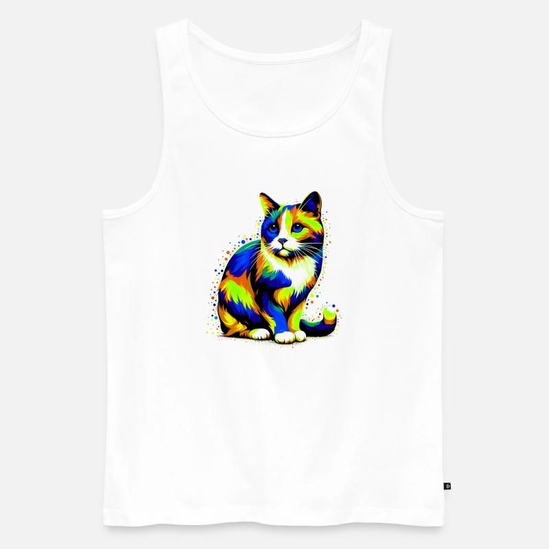 Katze - Männer Premium Bio Tank Top - Weiß