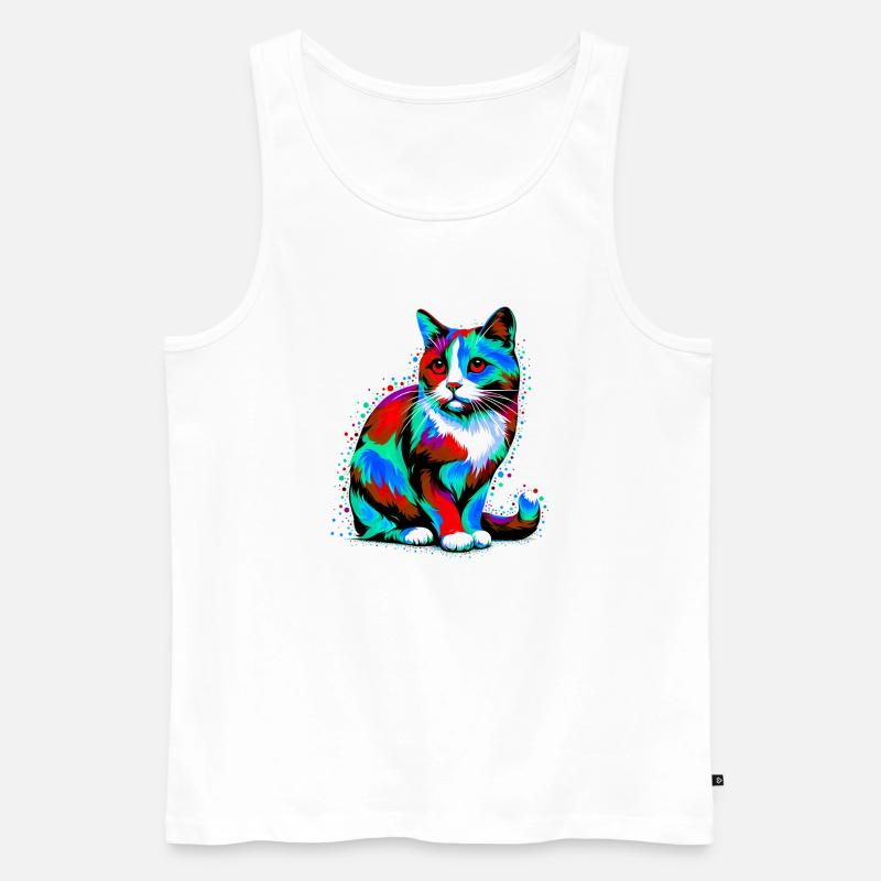 Katze - Männer Premium Bio Tank Top - Weiß