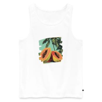 Papaya - Männer Premium Bio Tank Top - Weiß - Vorne - AI Model Male 178 light (178cm)