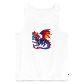 Dragon - Men's Premium Organic Tank Top - white - Front - Michal (187cm)