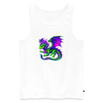 Dragon - Men's Premium Organic Tank Top - white - Front - Michal (187cm)