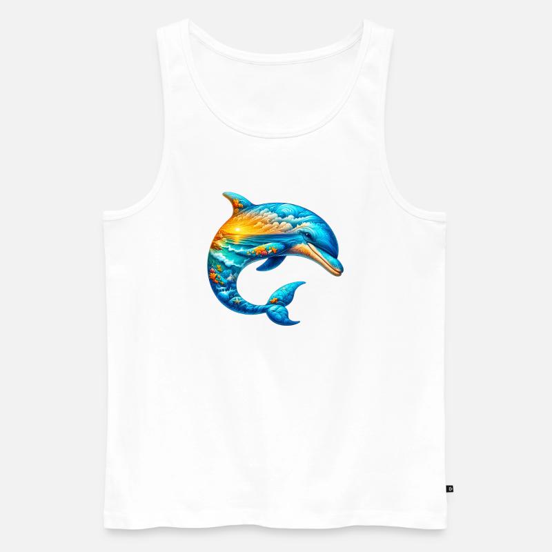 Delfin - Männer Premium Bio Tank Top - Weiß