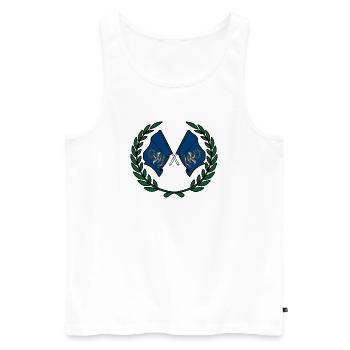 Flags USA North Dakota laurel wreath - Men's Premium Organic Tank Top - white - Front - Michal (187cm)
