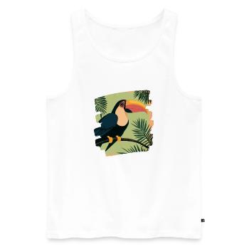 Toucan - Men's Premium Organic Tank Top - white - Front - AI Model Male 178 light (178cm)