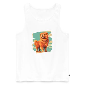 Chow Chow - Männer Premium Bio Tank Top - Weiß - Vorne - AI Model Male 178 light (178cm)