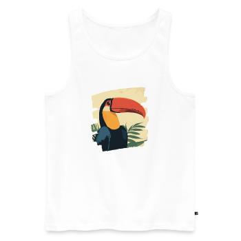 Toucan - Men's Premium Organic Tank Top - white - Front - AI Model Male 178 light (178cm)