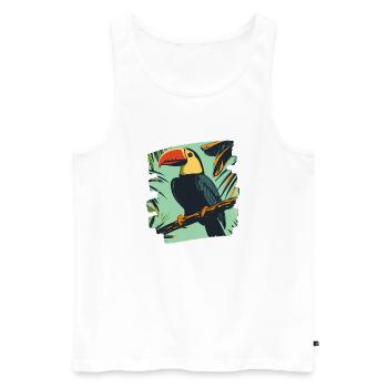 Toucan - Men's Premium Organic Tank Top - white - Front - AI Model Male 178 light (178cm)