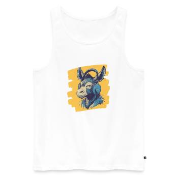 Esel - Männer Premium Bio Tank Top - Weiß - Vorne - AI Model Male 178 light (178cm)